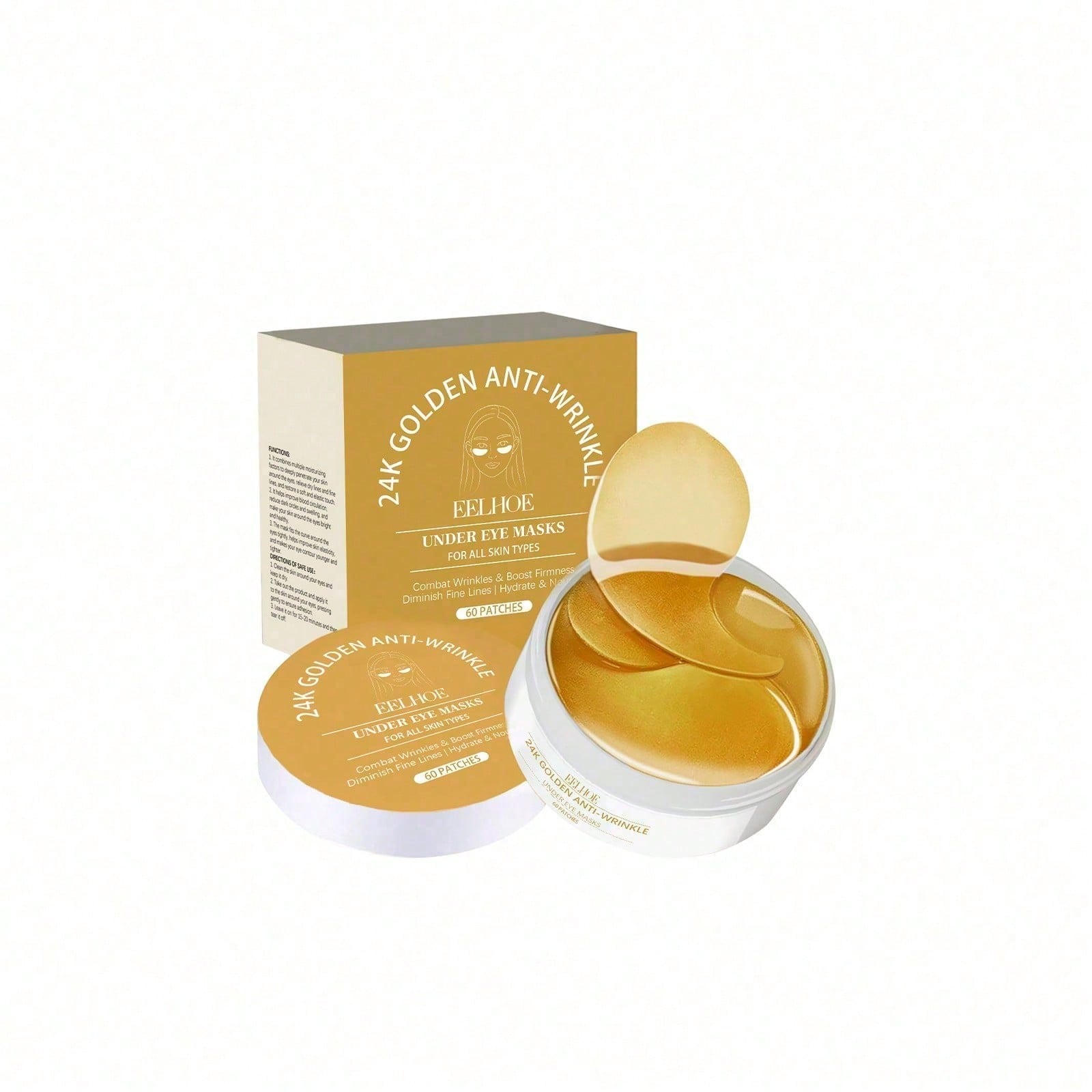 Luxury Skincare Line - 24K Gold Eye Mask, 60 Count